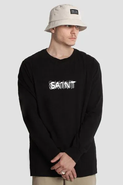 #SA76 SAINT pure cotton long-sleeved T P150 Color: Black Size: S-XL